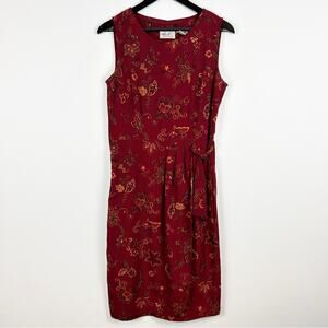 Katie Lee Collection Vintage Wine Paisley Midi Dress Size 10